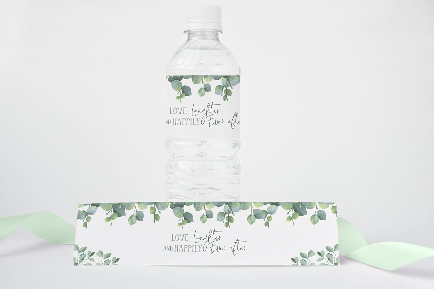 Eucalyptus Floral Water Bottle Wraps for Wedding Bridal Shower