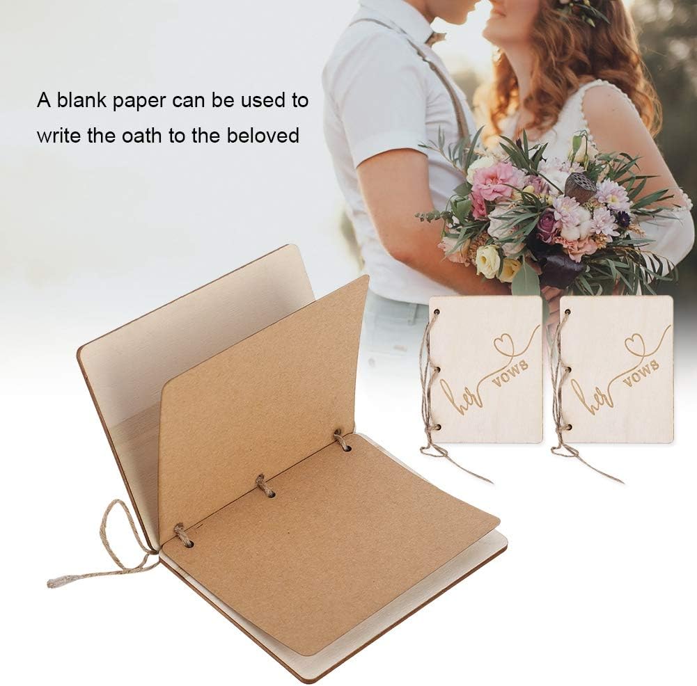 2pcs Wedding Vow Booklets with Hem Rope