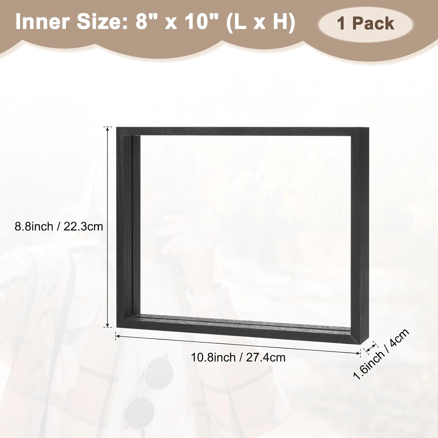 Wooden Pressed Flower Frame 8 x 10 Inch Black