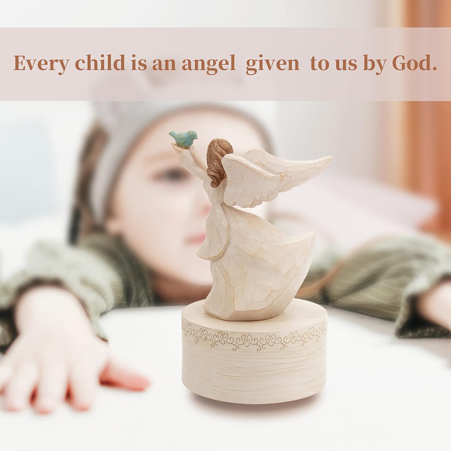 YT3 Angel Musical Box with Dove Figurine