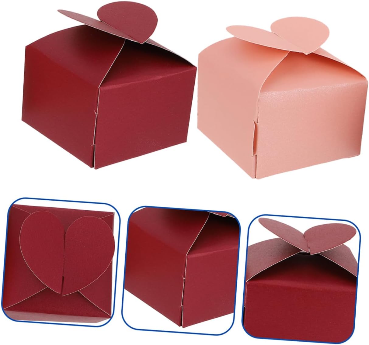 Cabilock 100pcs Heart Shaped Favor Boxes for Parties and Weddings
