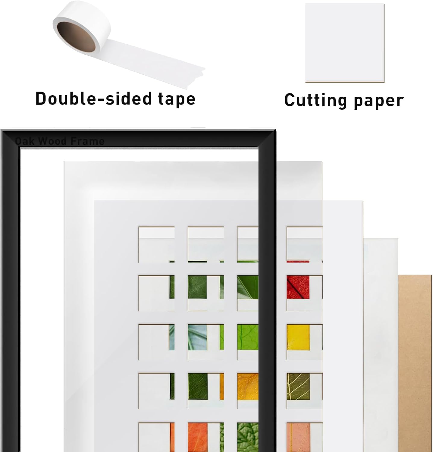 2 Pack Dried Leaf Photo Frame With Plexiglas And Stand