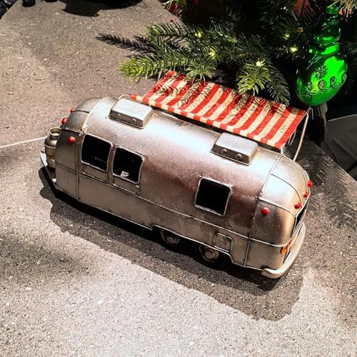 Rusty Retro Camper Model with Fabric Canopy