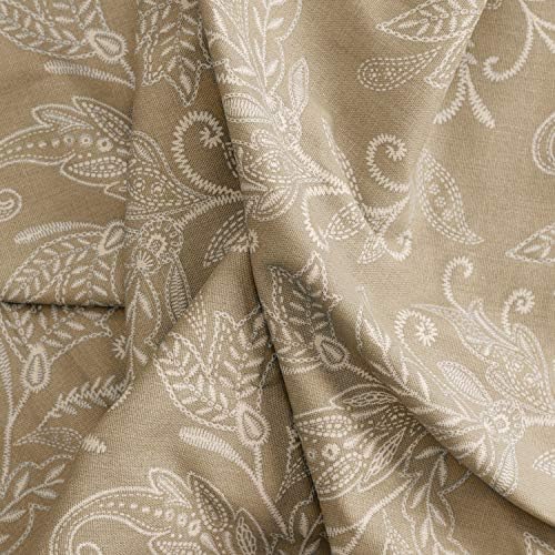 Ellis Curtain Lexington Leaf Scallop Valance Tan 58x15
