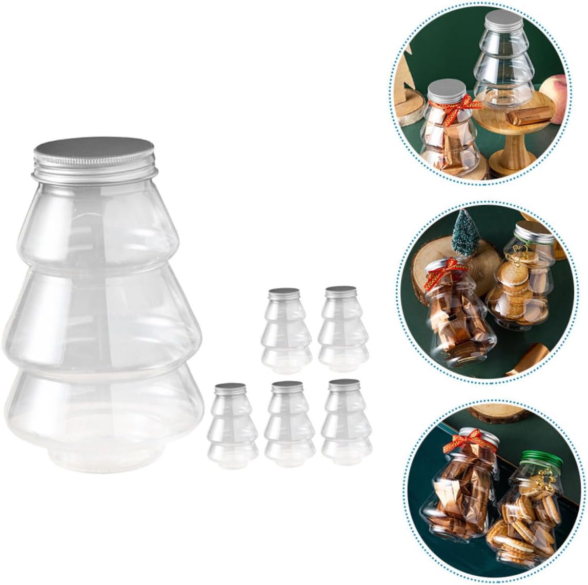 6Pcs Christmas Treat Box Candy Jars for Party Favors