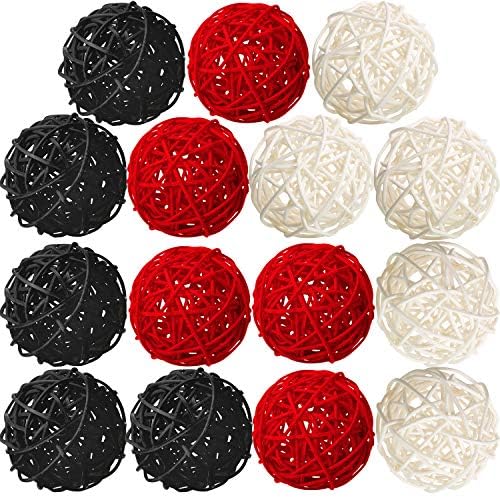 Yaomiao 15 Piece Wicker Rattan Decorative Orbs