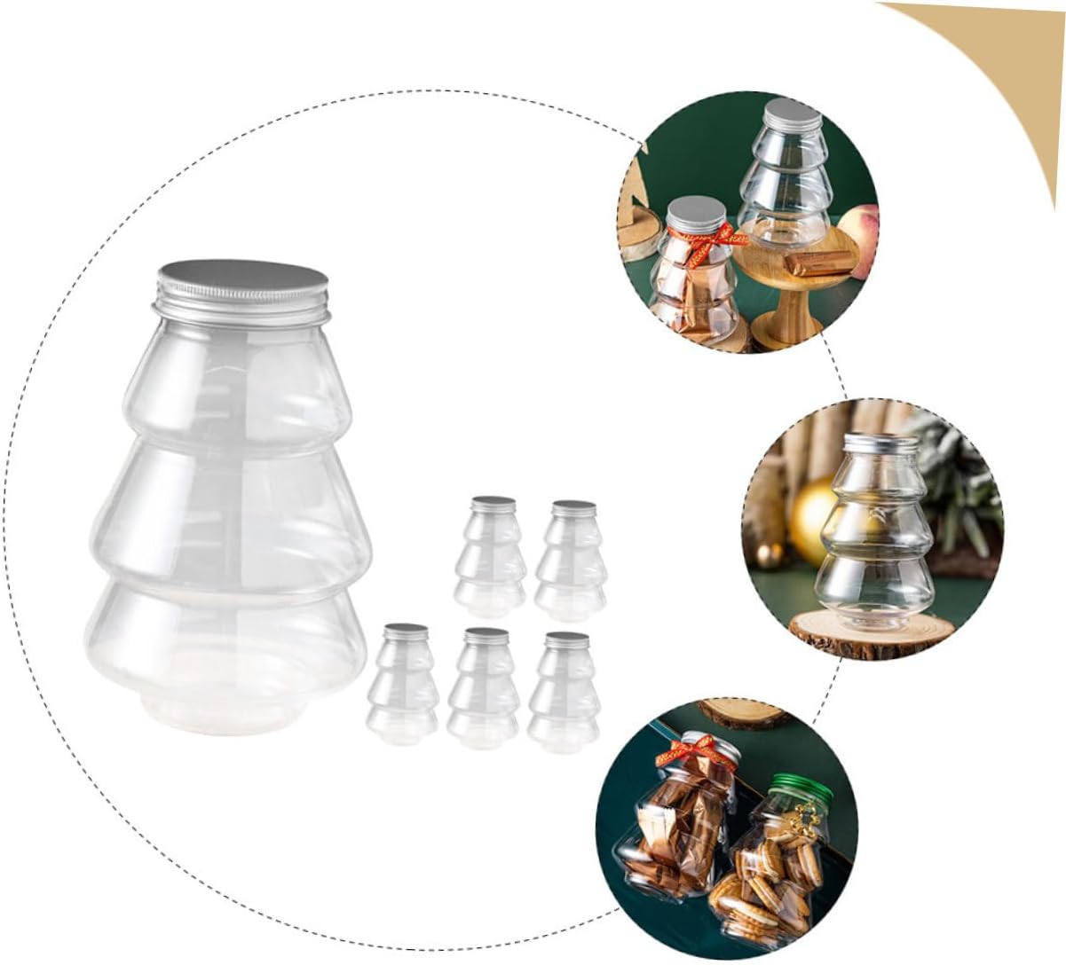 6Pcs Christmas Treat Box Candy Jars for Party Favors