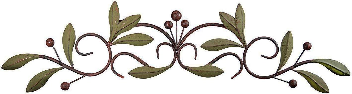 31 Inch Wide Leaf and Berry Metal Wall Sculpture