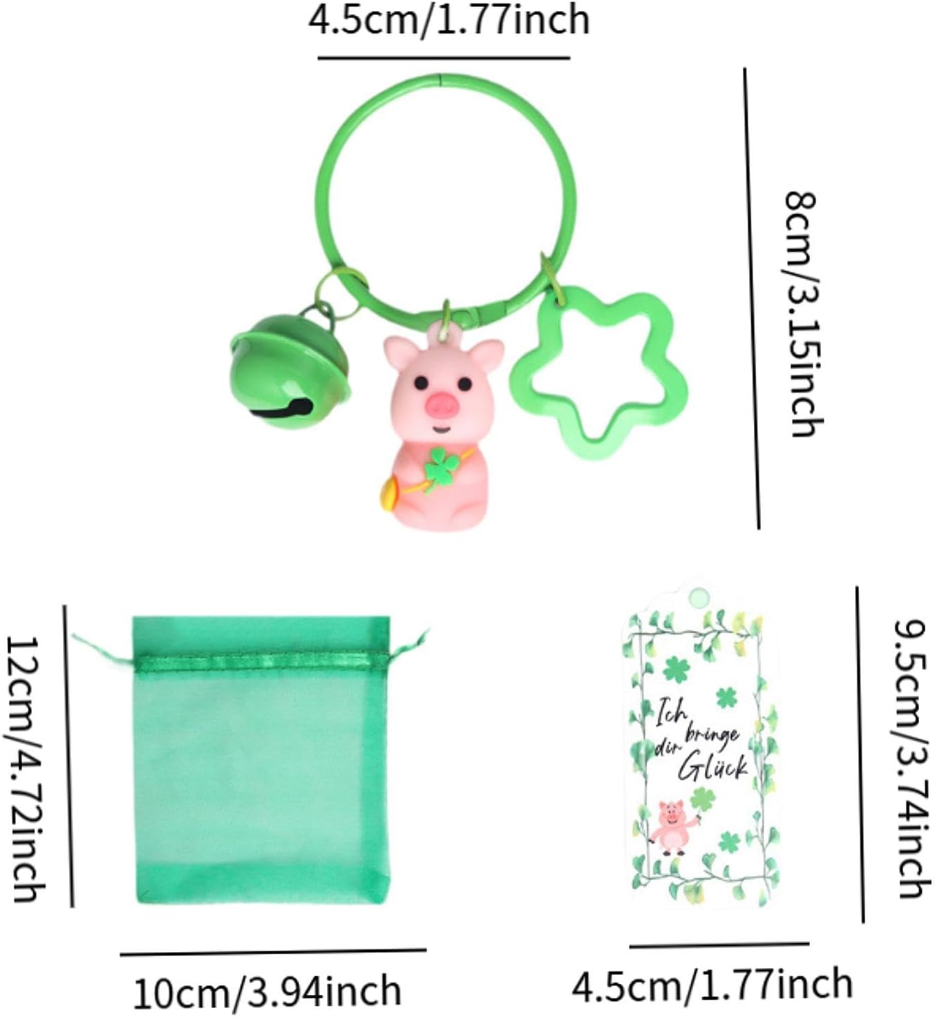 12 Piece St Patrick Day Keychain Party Favor Set