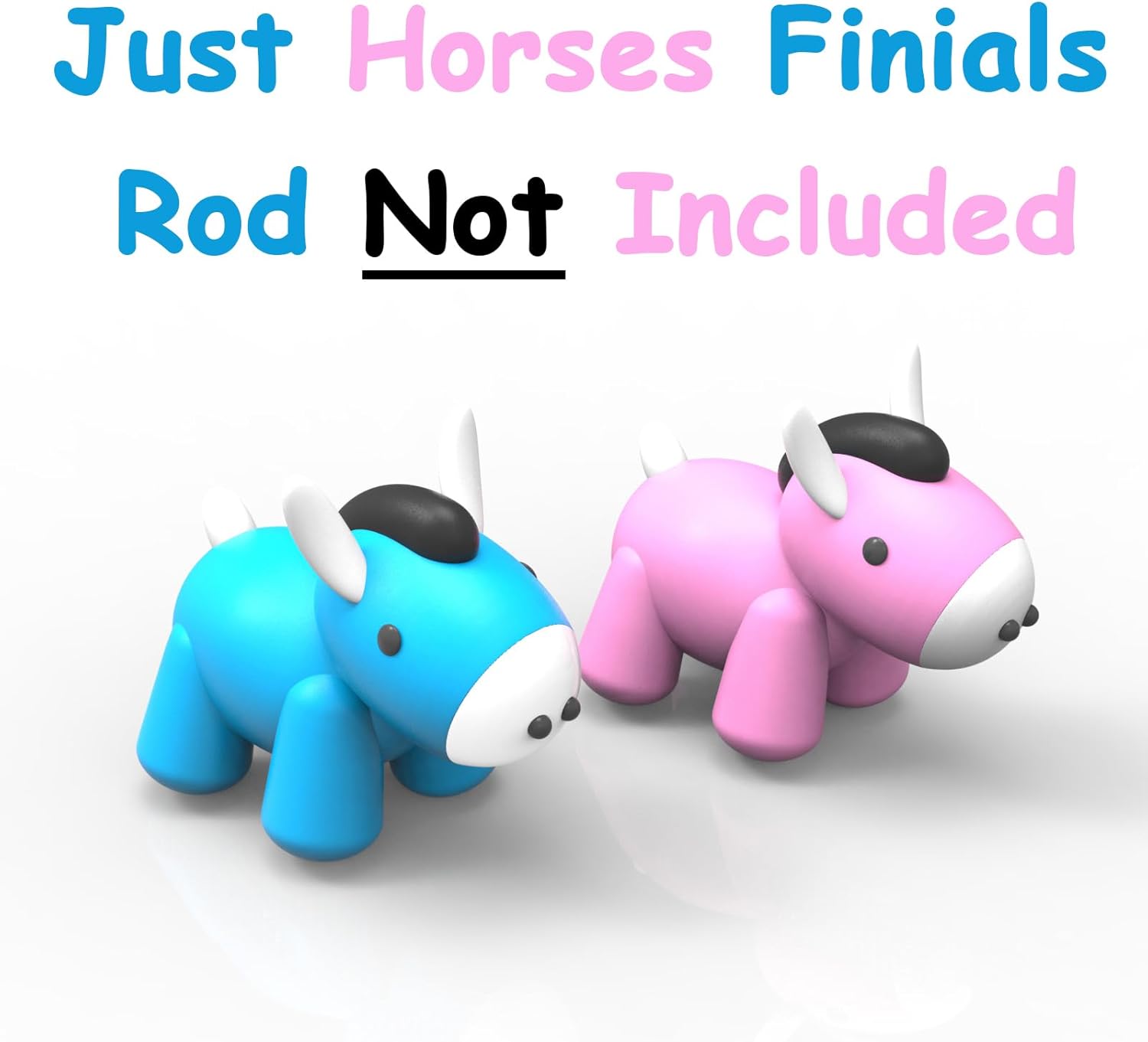 Cute Horse Curtain Rod Finials for Kids Bedroom