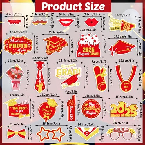 Class of 2025 Graduation Photo Booth Props Set