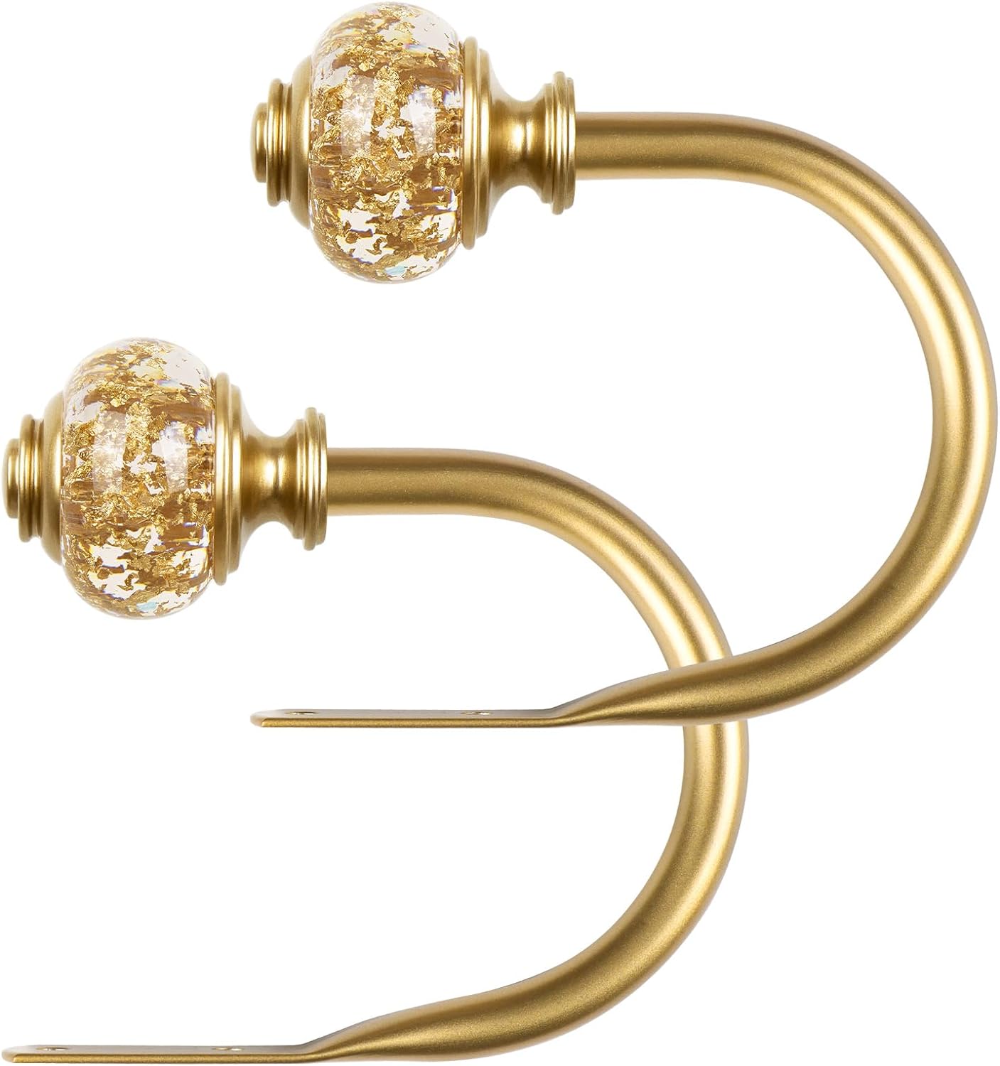 2 Pack Curtain Holdbacks with Gold Translucent Finials