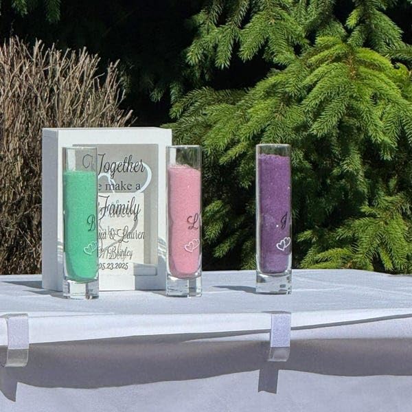 GLASS Blended Family Wedding Sand Shadow Box Set