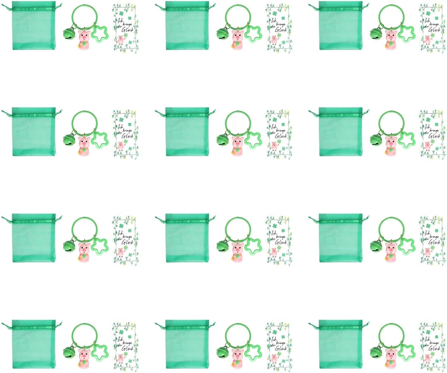 12 Piece St Patrick Day Keychain Party Favor Set