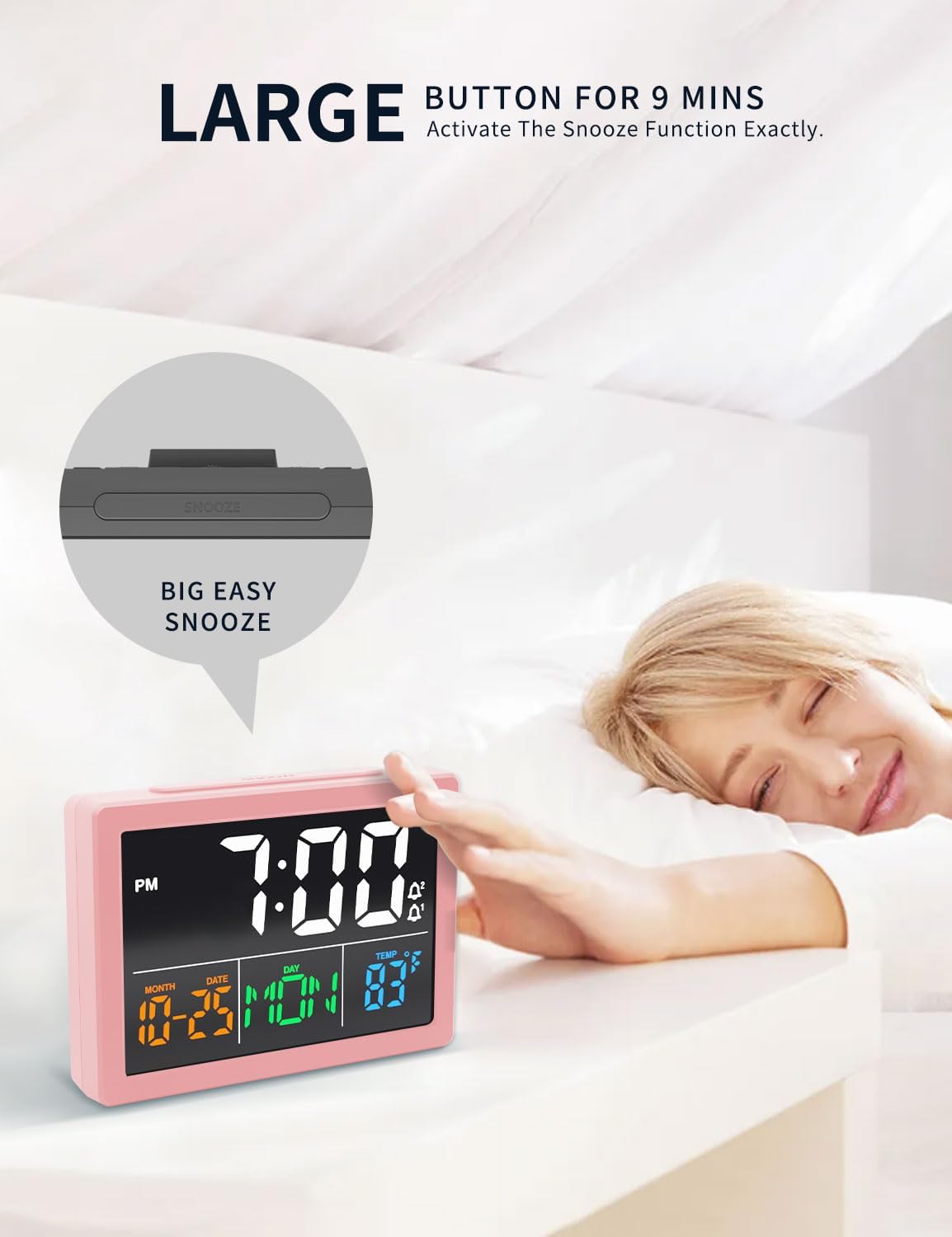 JALL Digital Alarm Clock with 55 LED Display
