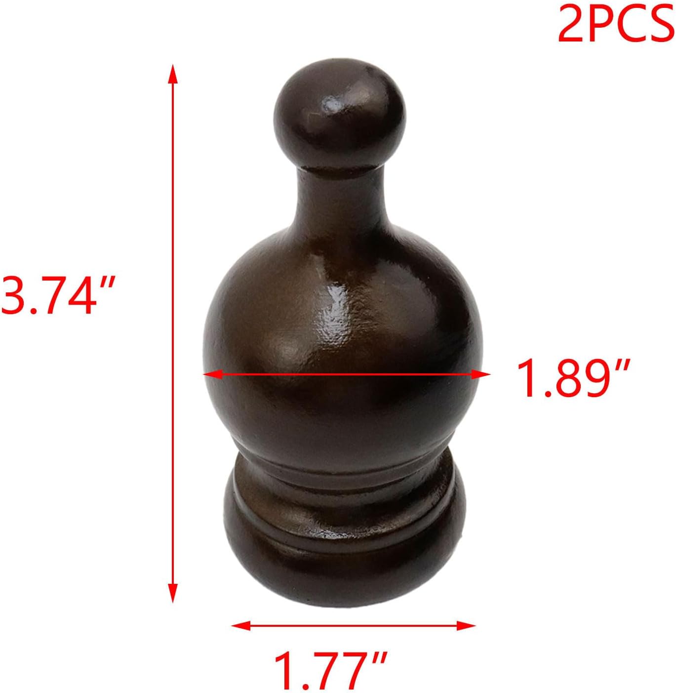 T Tulead 138 Inch Wood Curtain Rod Finials 2Pcs