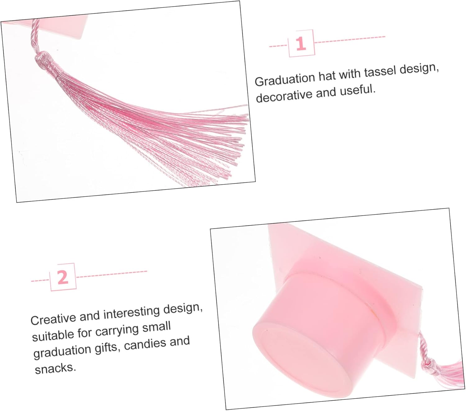 6pcs Graduation Cap Candy Boxes with Tassel
