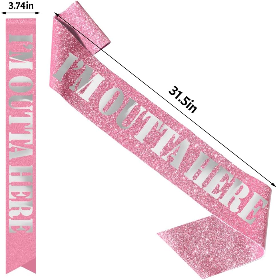 Going Away Graduation Retirement Sash - Im Outta Here PINK