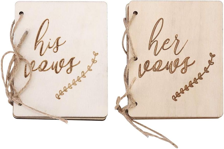 TOPINCN 2 Pack Wedding Vow Booklets with Hem Rope