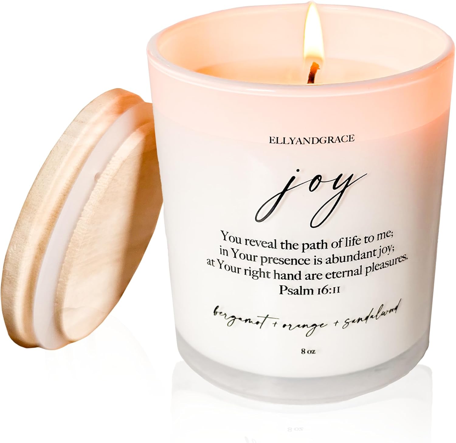 Elly Grace Joy Scented Soy Candle with Bible Verse