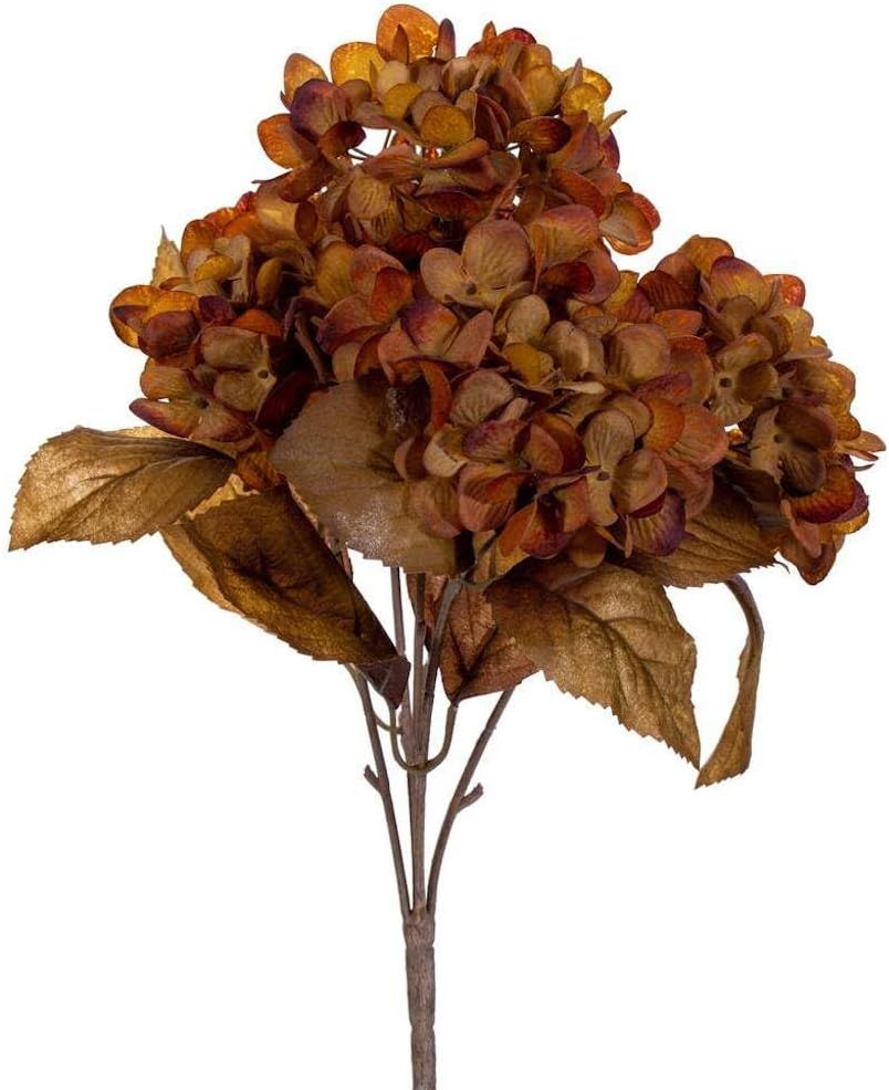 Vickerman 165 Inch Yellow Brown Hydrangea Bush 2 Pack