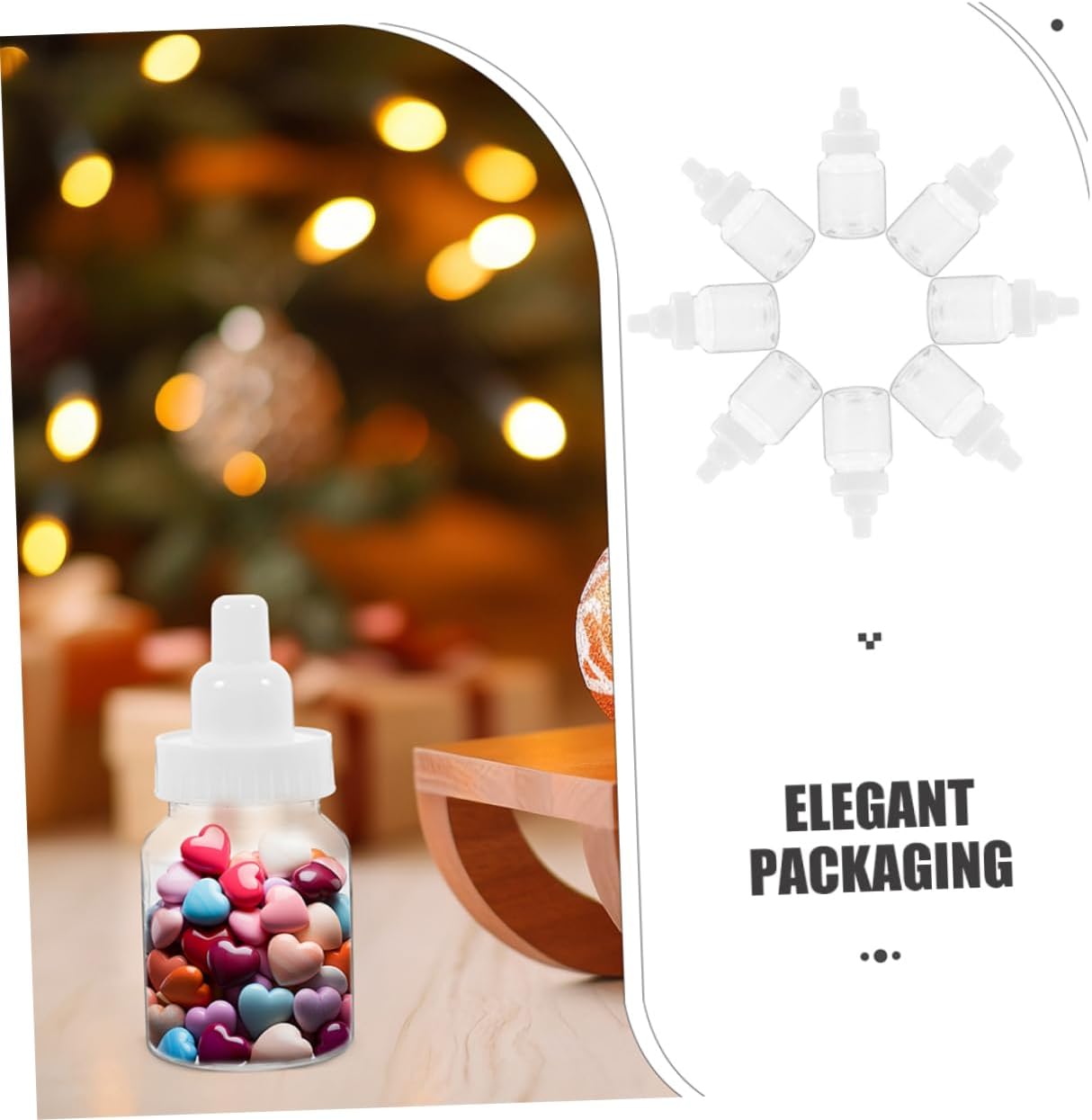 Unomor 10pcs Clear Candy Bottles Shower Favor Boxes