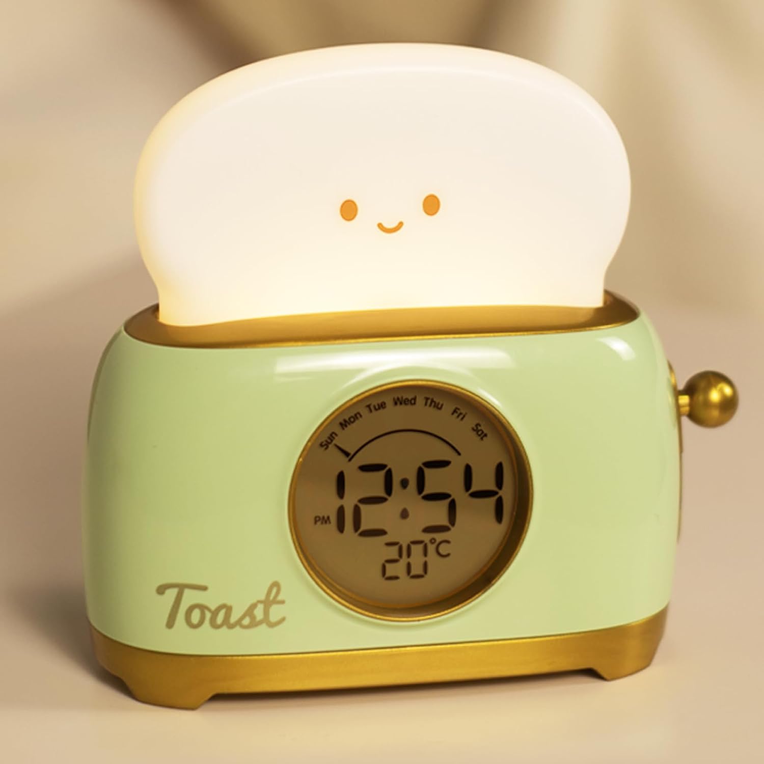 Cute Toast Alarm Clock for Kids and Teens