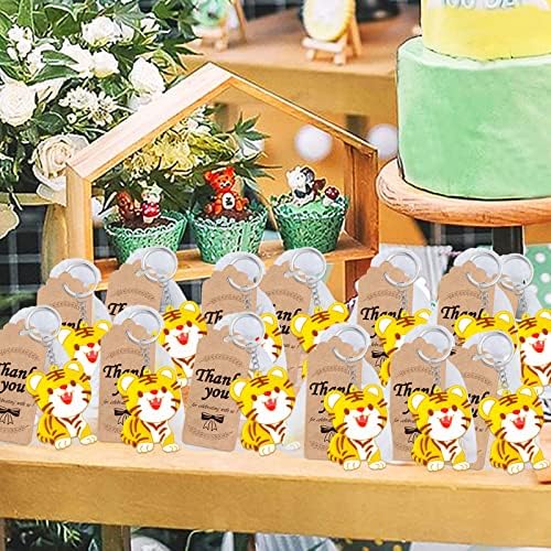 40 Pack Tiger Keyring Pack for Wild Animal Party