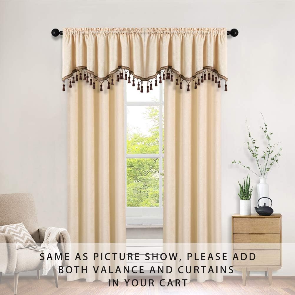 ELKCA Double-Sided Chenille Valance Panels Set of 2