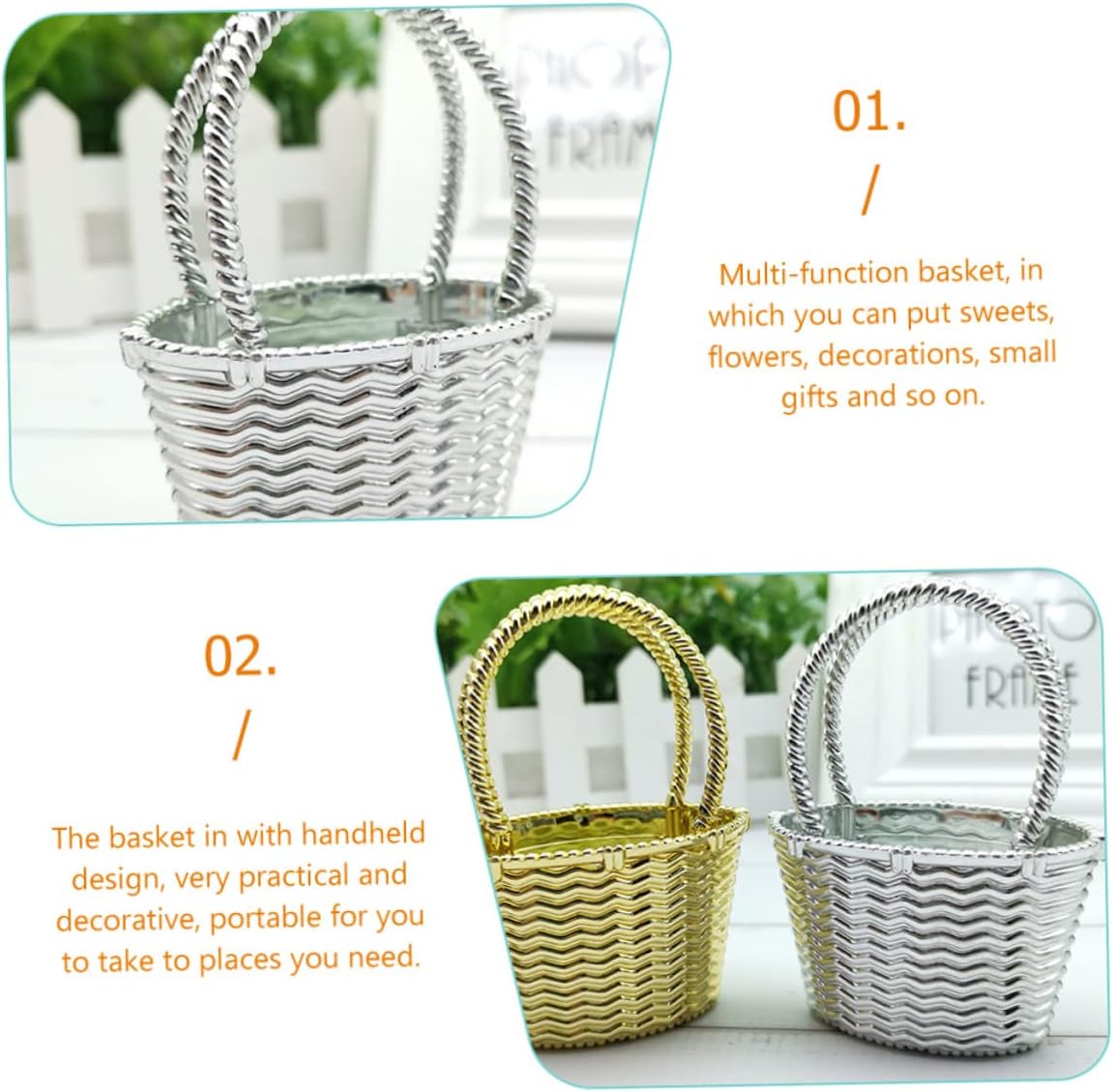 12pcs Creative Handheld Candy Baskets for Weddings and Parties