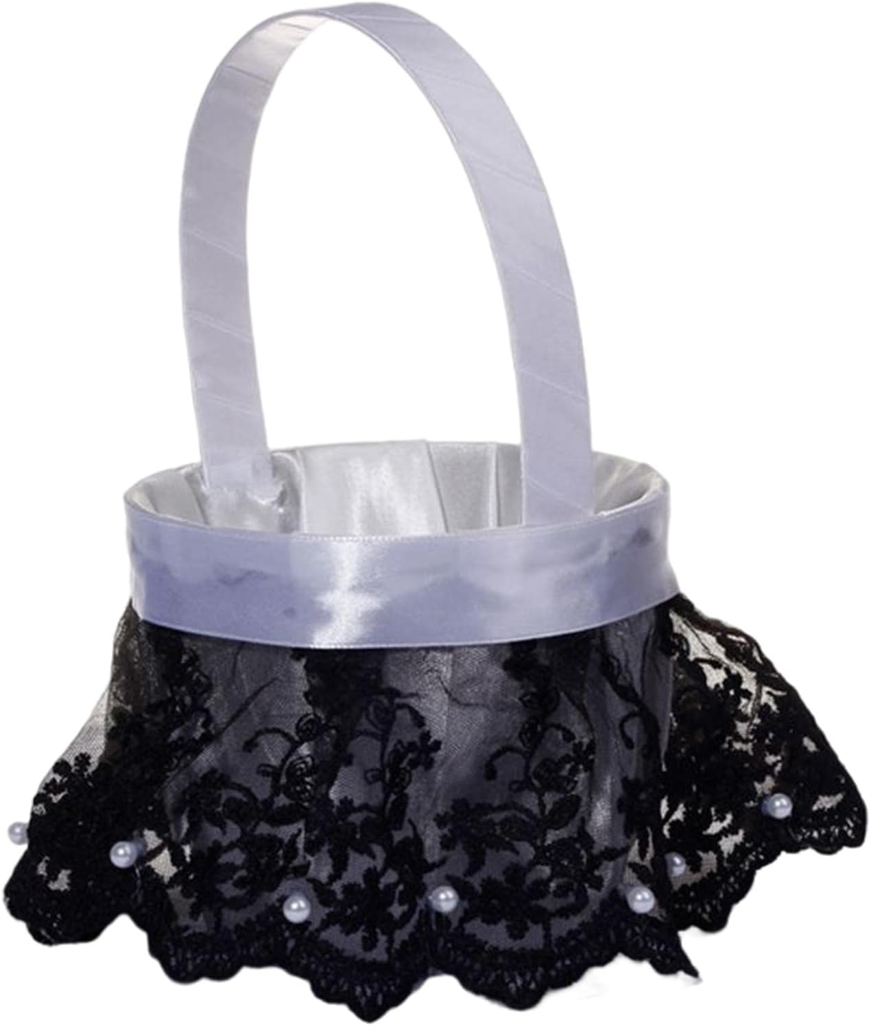 AMLESO Delicate Wedding Flower Girl Basket Black 866x472 Inch