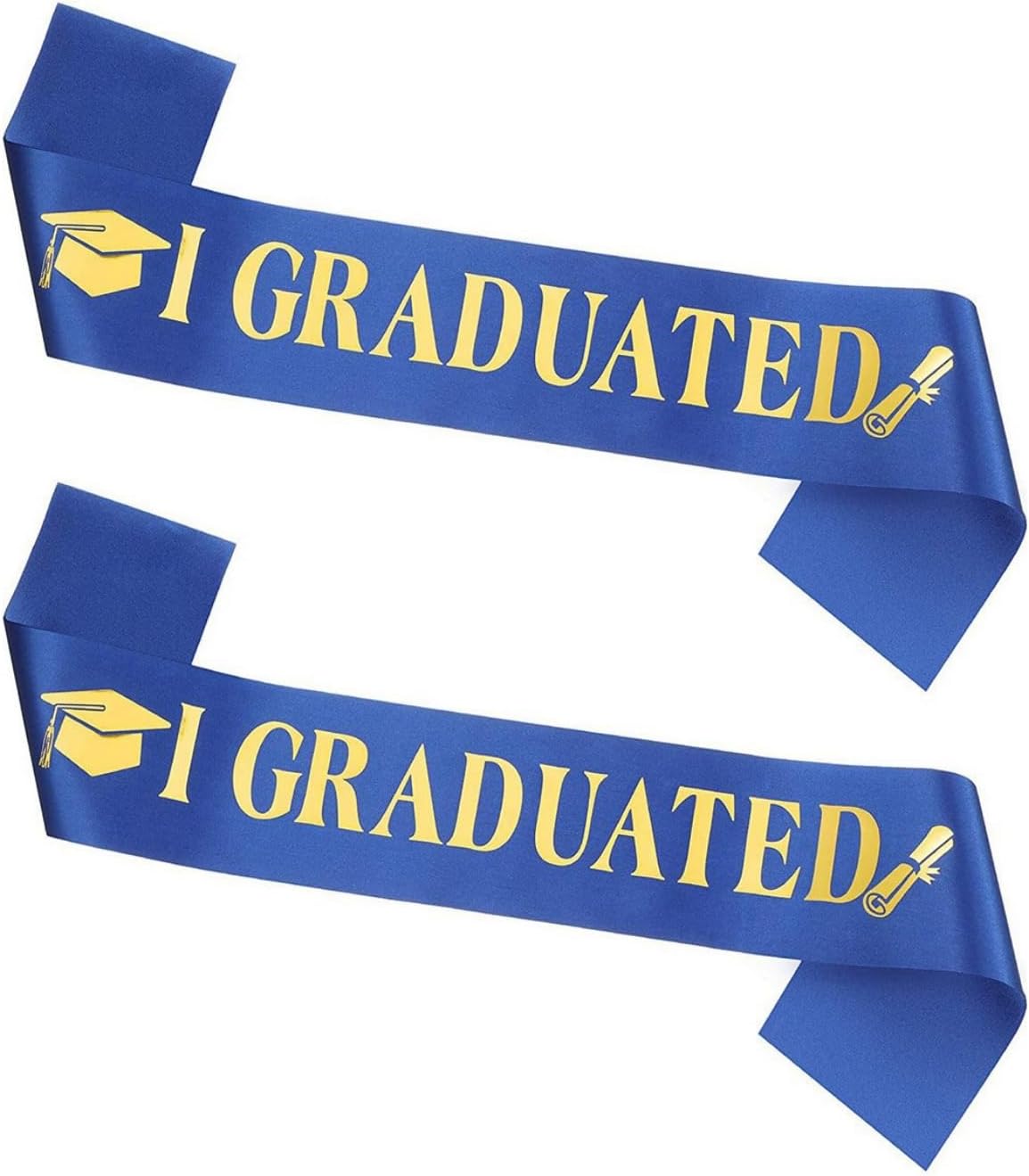 Dzrige 2 Pack Graduation Sash with Gold Glitter Letter