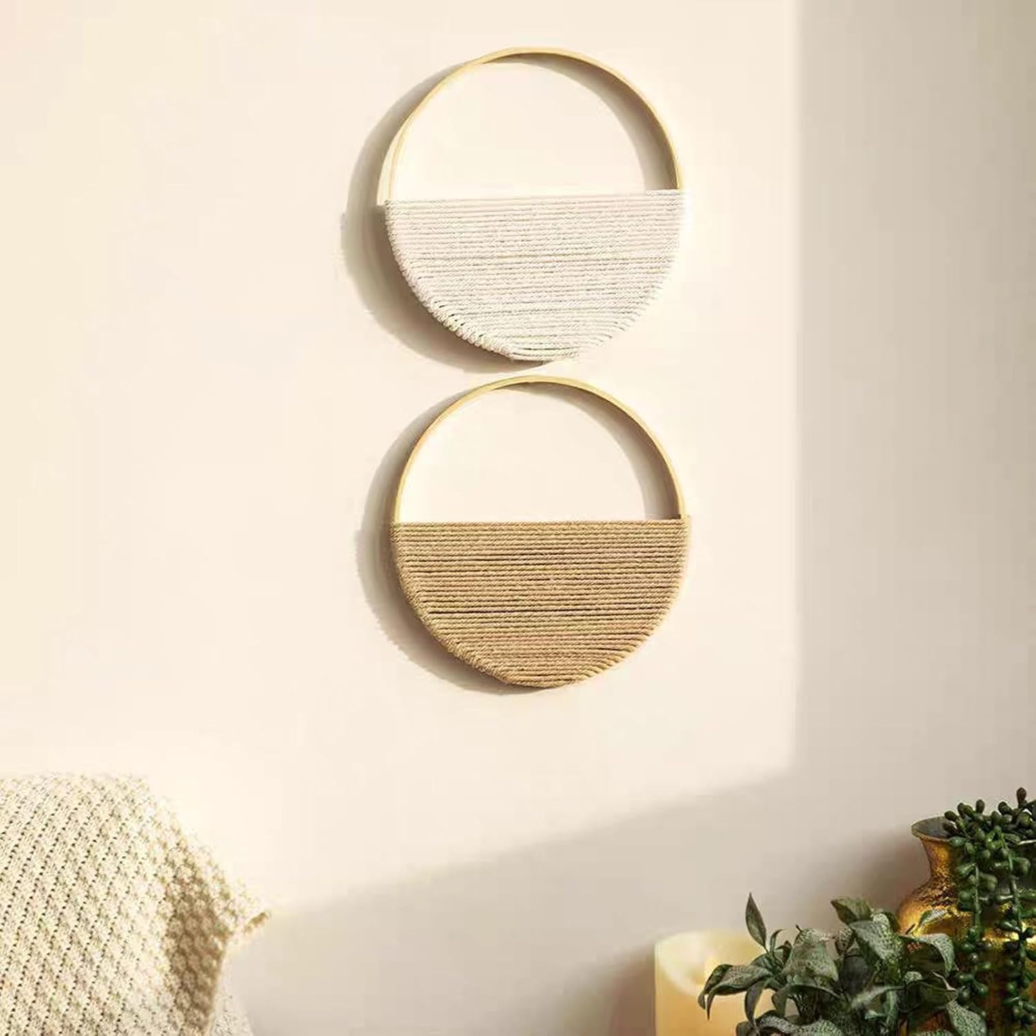 Cilemou 8-inch Round Bamboo Wall Decor Set
