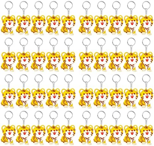 40 Pack Tiger Keyring Pack for Wild Animal Party