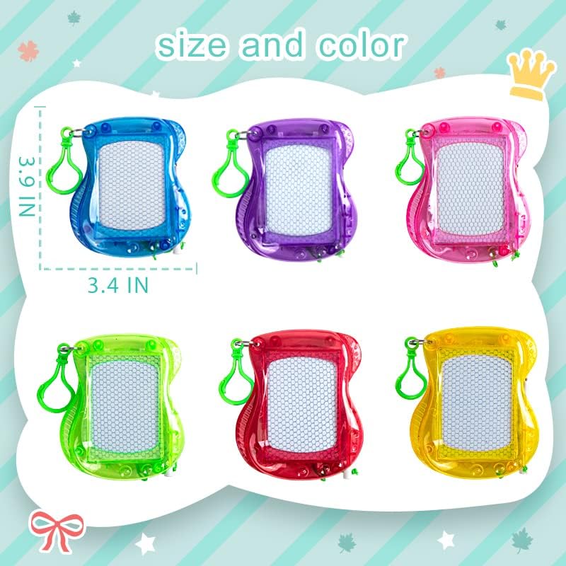 24 Mini Magnetic Drawing Boards with Metal Keychain