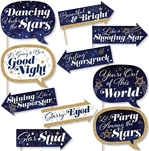 Big Dot of Happiness Funny Starry Skies Photo Booth Props Kit - 10 Piece