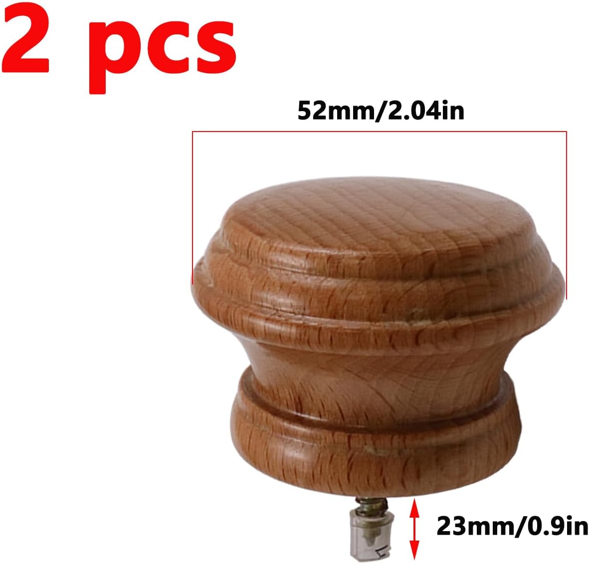 Antrader Wood Curtain Rod Finials Pack of 2