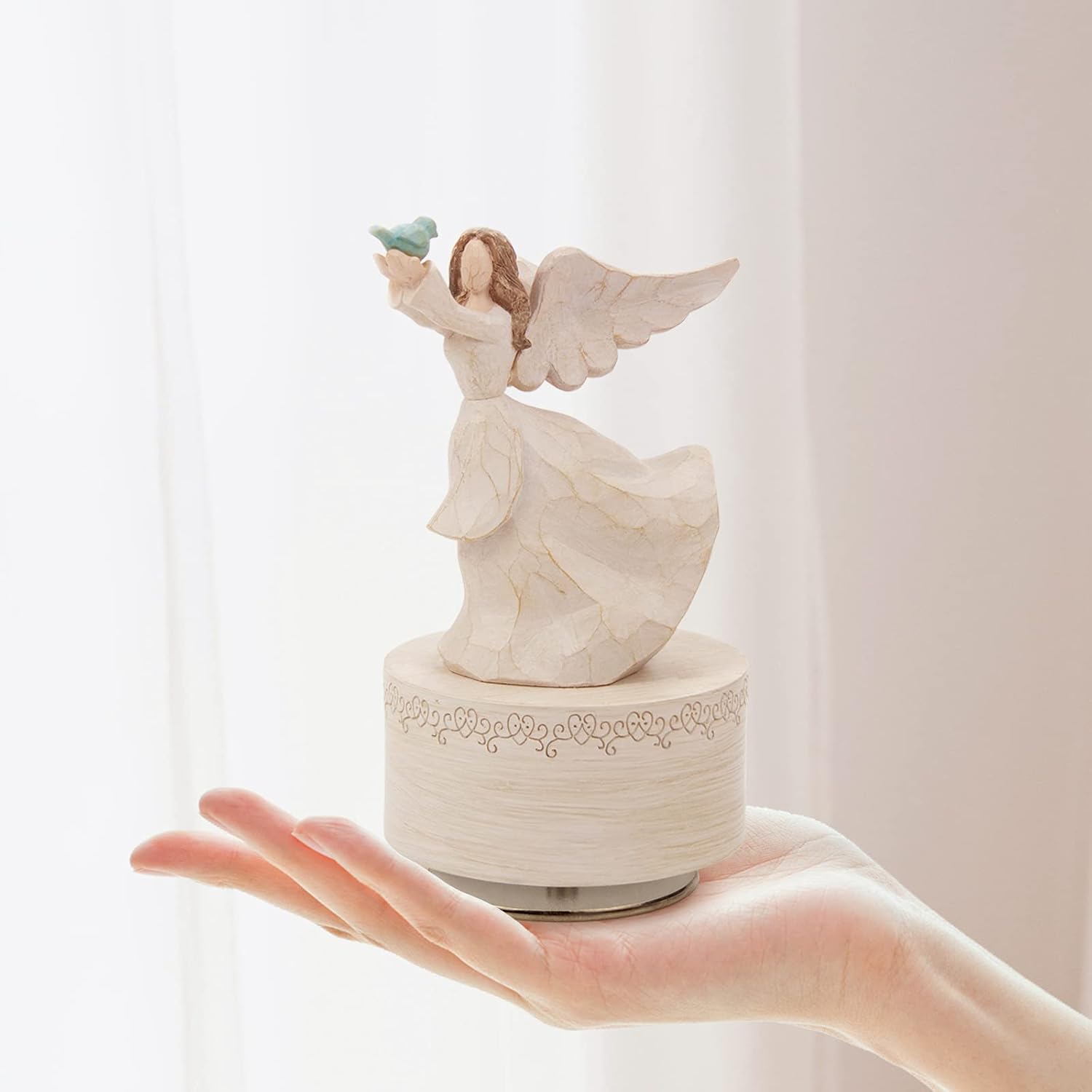 YT3 Angel Musical Box with Dove Figurine