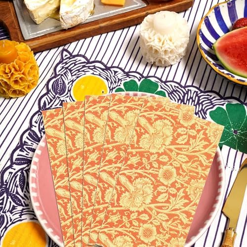 Vintage Floral Paper Napkins Set 80PCS