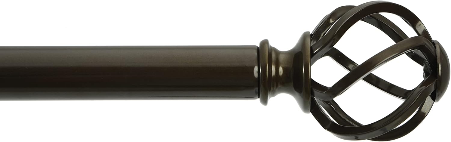 VOREFF Twisted Cage Curtain Rod Finials Set of 2 Coffee Brown