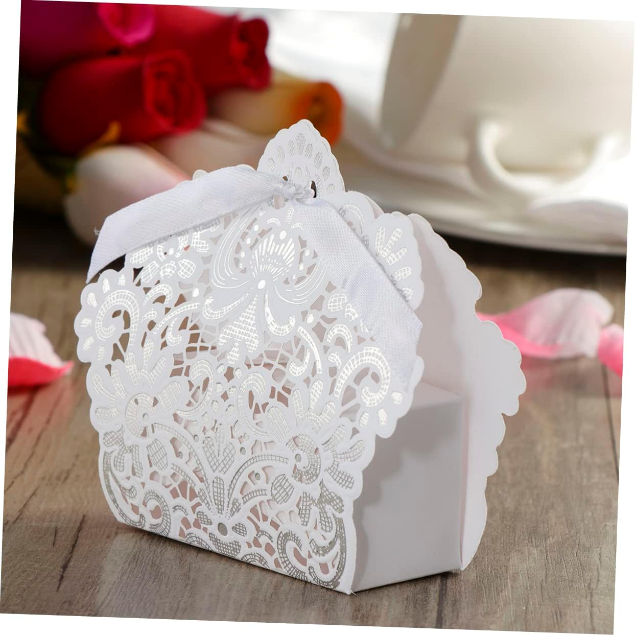 PRETYZOOM Wedding Hollow Out Box 50pcs Candy Boxes For Party Favors