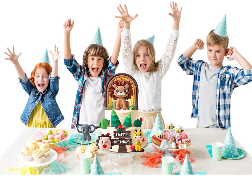 22pcs Wildlife Party Birthday Cake Decorations
