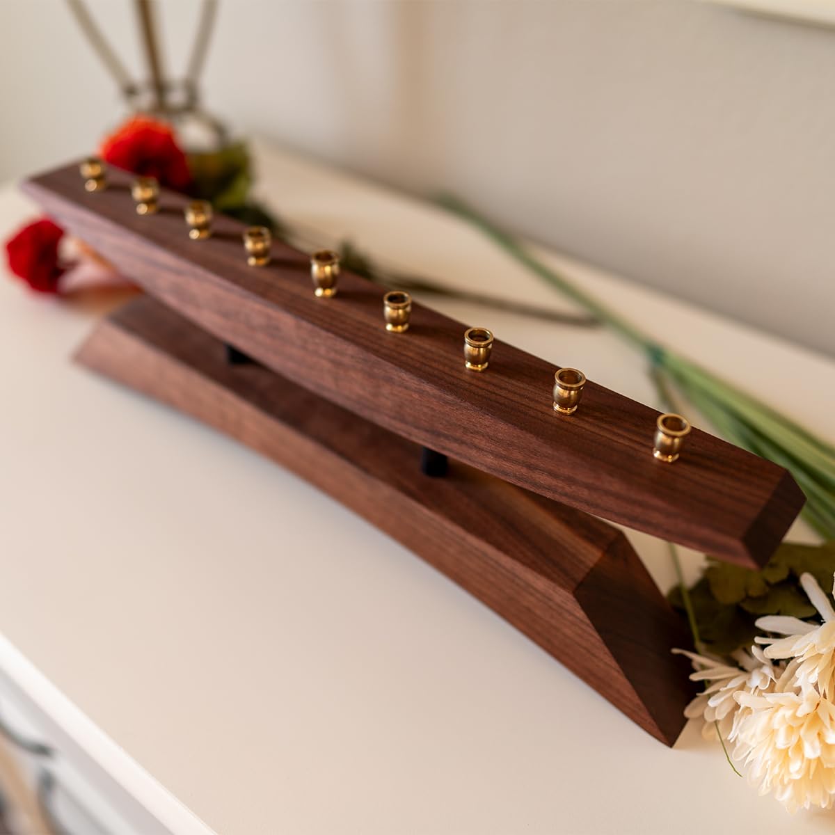 9 Branch Modern Menorah Handmade in America