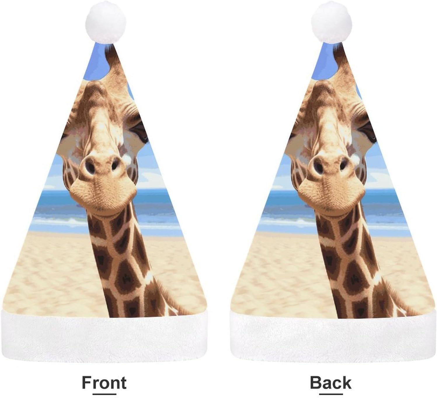 Santa Hat Beach Giraffe Christmas Headwear for Adults