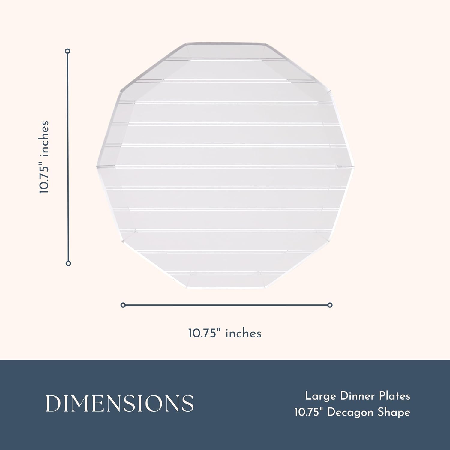 Silver Stripe Paper Plates Pack of 8 105 Inch
