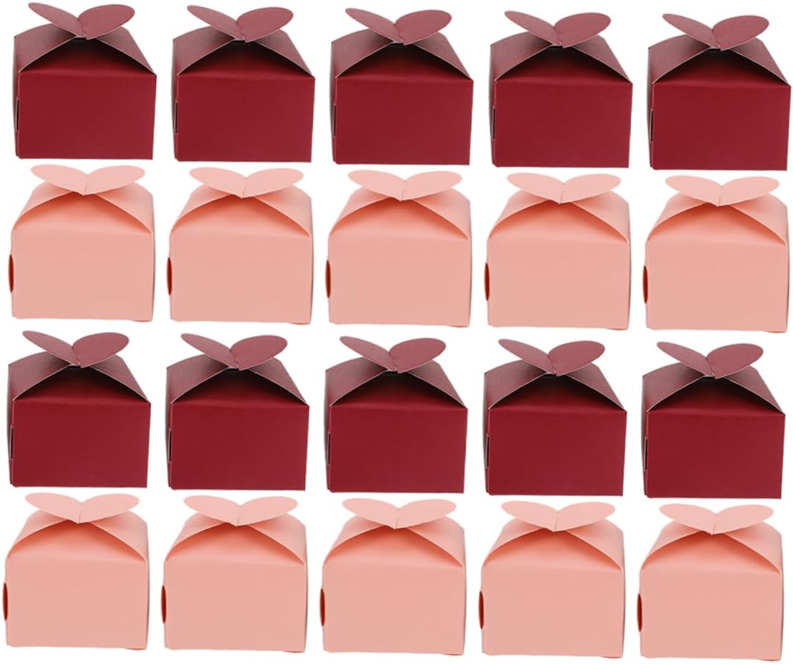 KOMBIUDA 100pcs Heart Shaped Candy Favor Boxes for Weddings and Parties