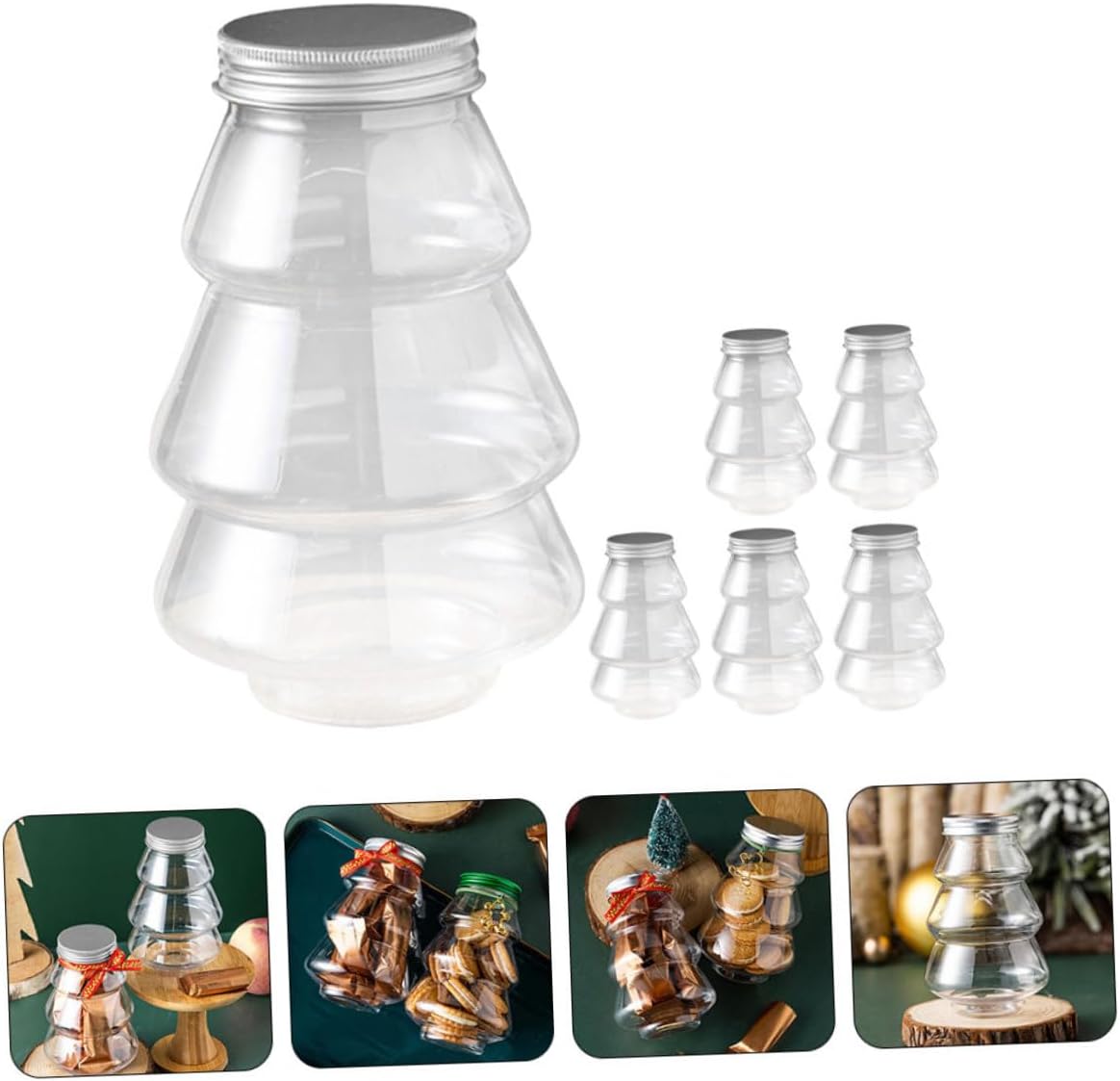 6Pcs Christmas Treat Box Candy Jars for Party Favors