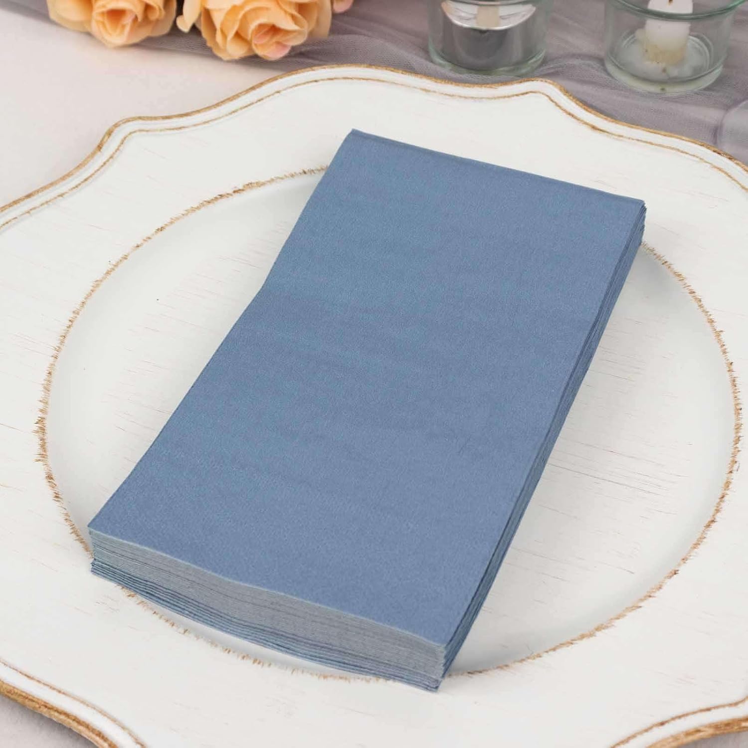 100 Count Dusty Blue 2-Ply Dinner Napkins