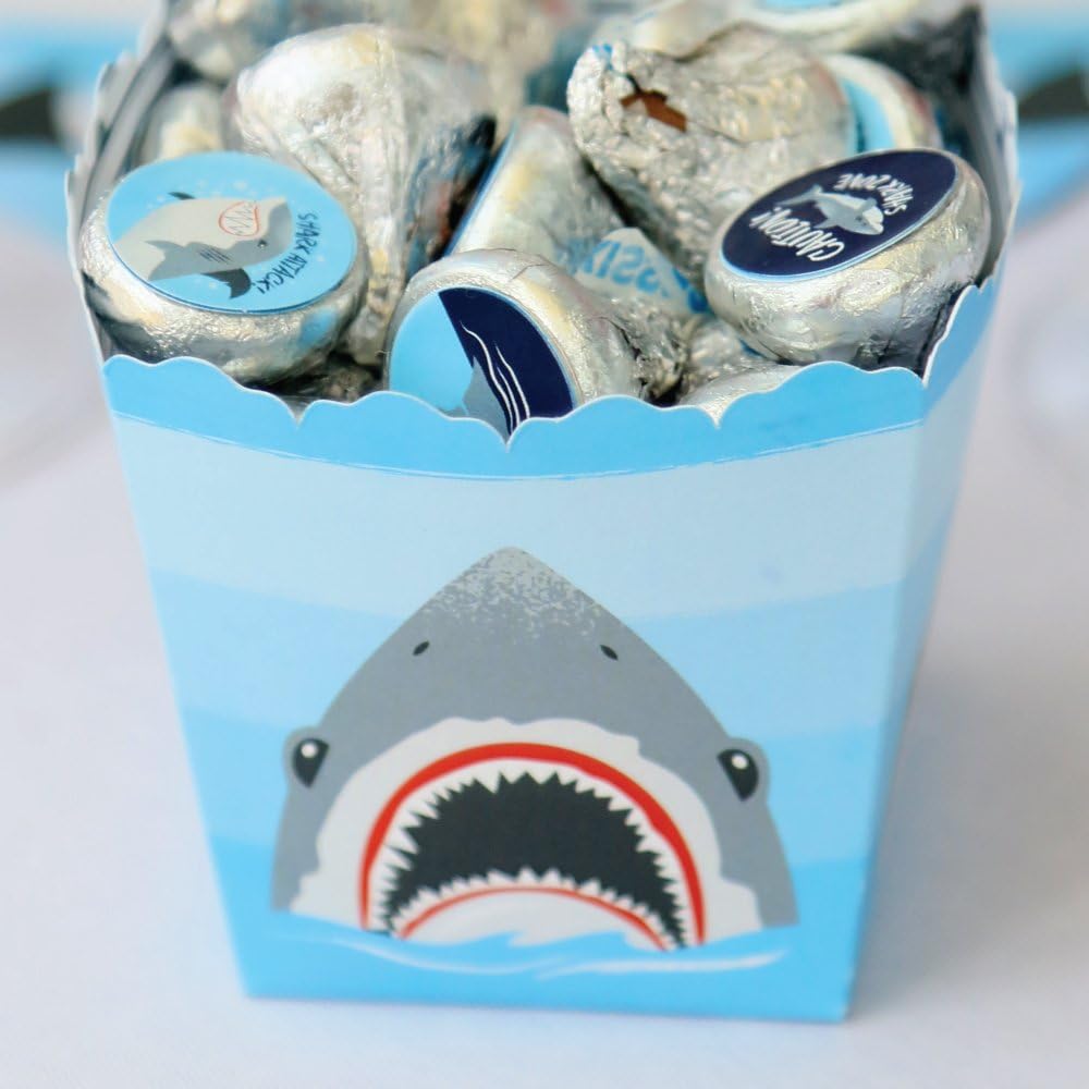 Big Dot of Happiness Shark Zone Party Favor Boxes Set of 12