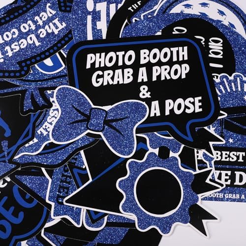 40pcs Graduation Photo Booth Props with Sticks